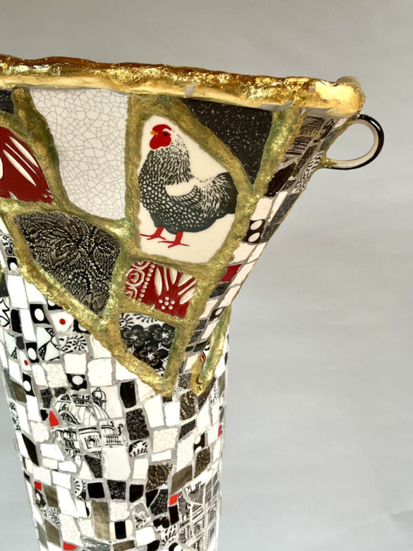 IMG_2634_2000 Eksters op hun best - Vaas Marianne den Hartog - kippig detail